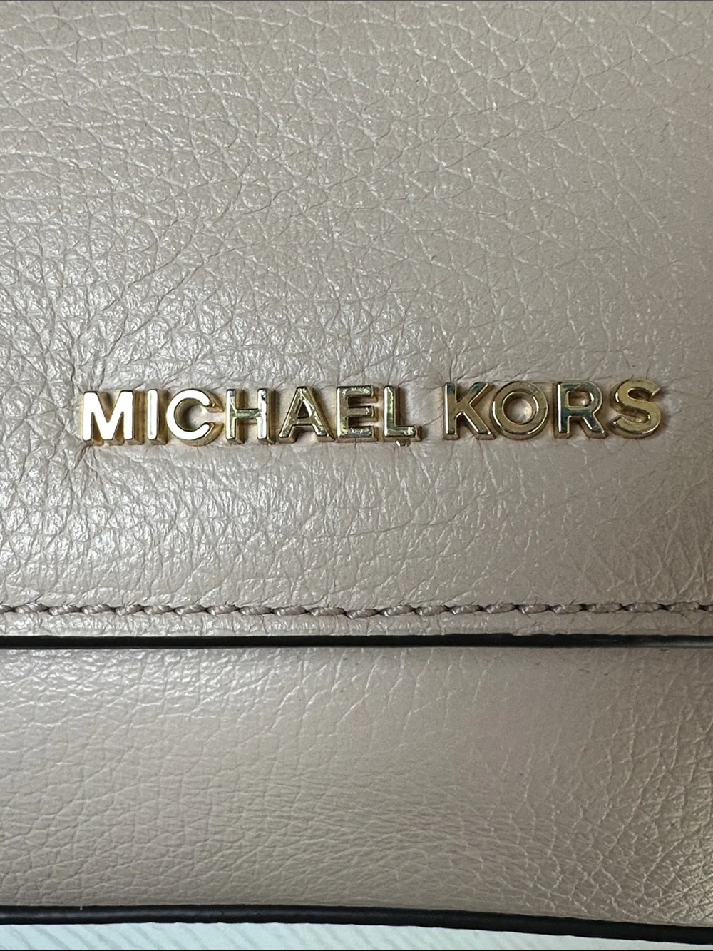 Michael Kors Pale Pink Leather Crossbody Bag with Gold Hardware